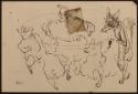 Arthur Lismer, 1885 - 1969
Untitled (pigs and wolf), 1932
pen and ink on paper
10.2 x 15.3 c…