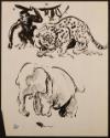 Arthur Lismer, 1885 - 1969
Untitled (monkey, leopard, elephant and mouse)
ink on paper
20.4 …