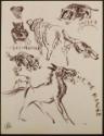 Arthur Lismer, 1885 - 1969
BADGER / COATI-MUNDI / HE HE HAWSE
marker on paper
21.4 x 27.8 cm…