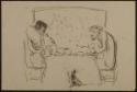 Arthur Lismer, 1885 - 1969
Untitled (couple eating meal at table, with waiting dog )
charcoal…