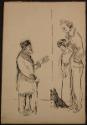 Arthur Lismer, 1885 - 1969
Untitled (man meeting couple with their dog), c.1912-1913
pen and …