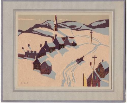 Rody Kenny Courtice (1895 - 1973)
Laurentian Village (Christmas card printed for Roy and Rody …