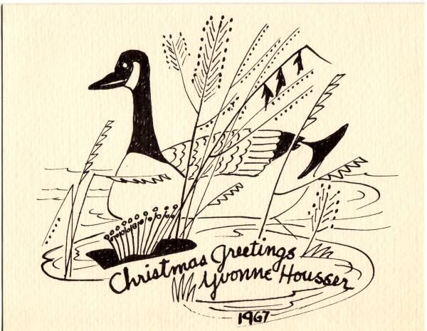 Yvonne McKague Housser (1898 - 1996)
Christmas Greetings  1967
photomechanical print
sheet: …