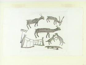 Caribou Near Tents