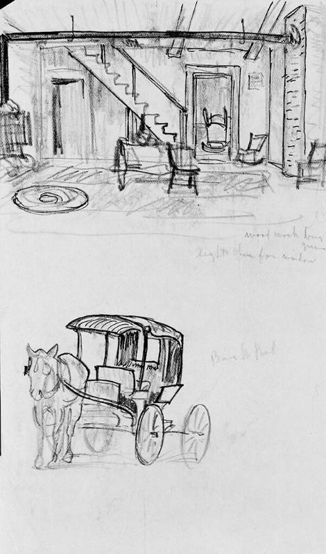 Studies of Interior; and horse and buggy